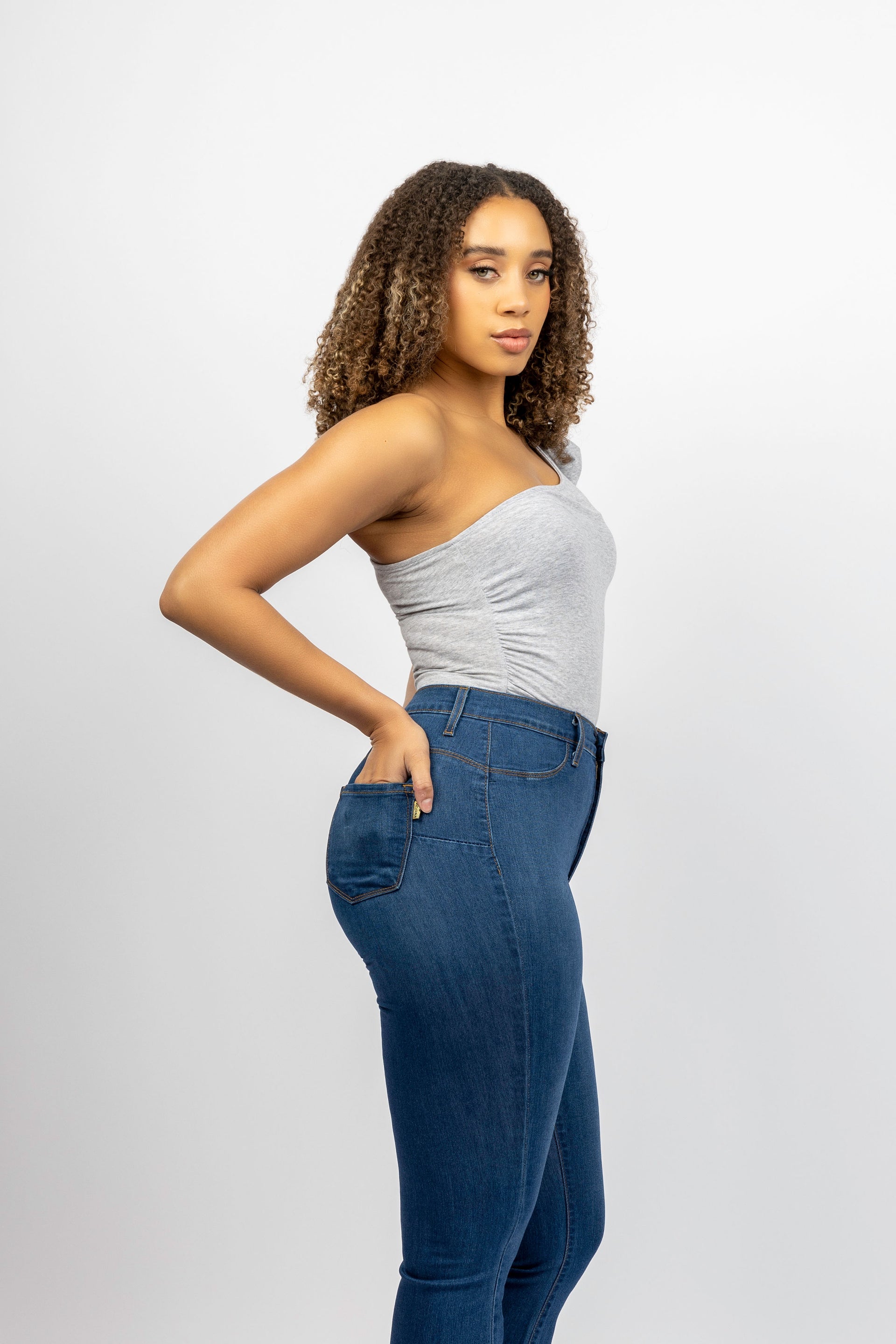 denim stilettos